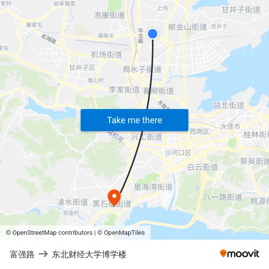 富强路 to 东北财经大学博学楼 map
