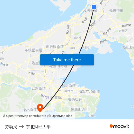 劳动局 to 东北财经大学 map