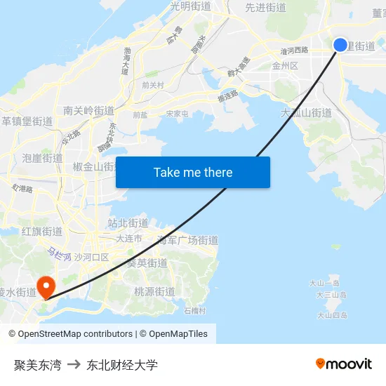 聚美东湾 to 东北财经大学 map