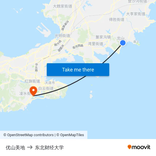 优山美地 to 东北财经大学 map