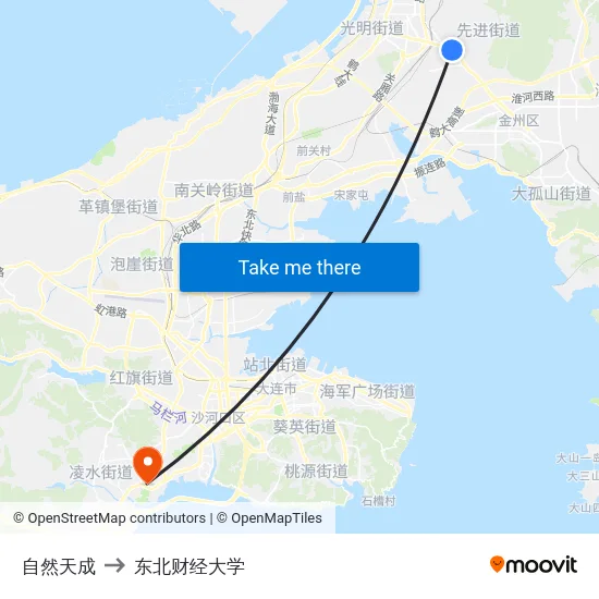 自然天成 to 东北财经大学 map