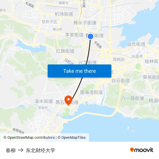 春柳 to 东北财经大学 map