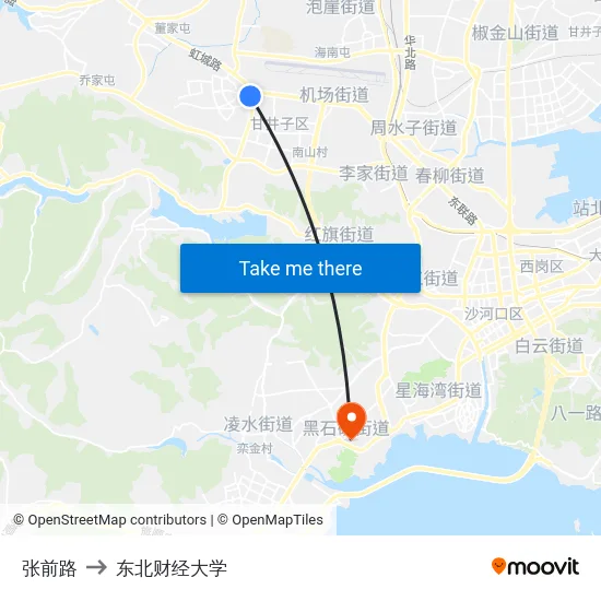 张前路 to 东北财经大学 map