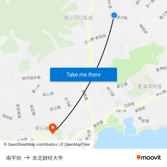 南平街 to 东北财经大学 map