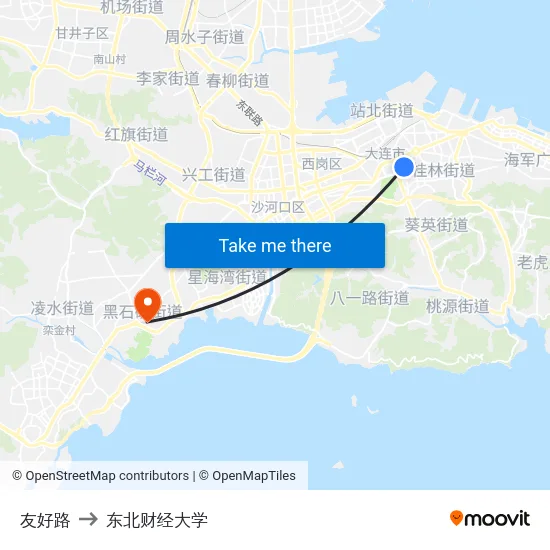 友好路 to 东北财经大学 map