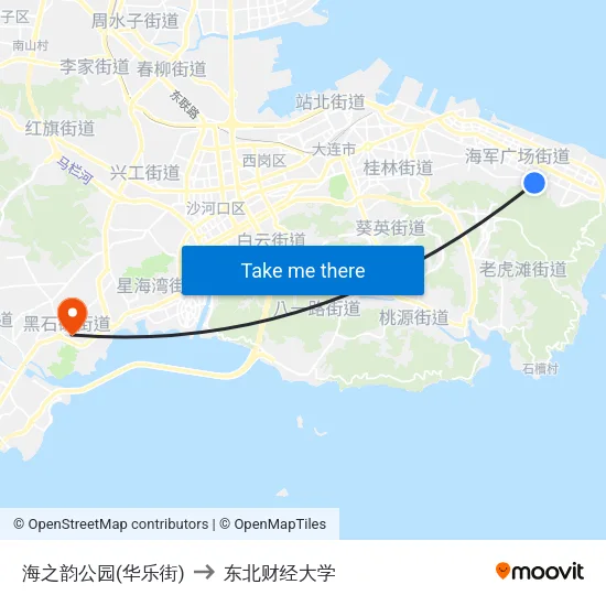 海之韵公园(华乐街) to 东北财经大学 map