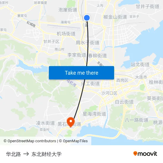 华北路 to 东北财经大学 map
