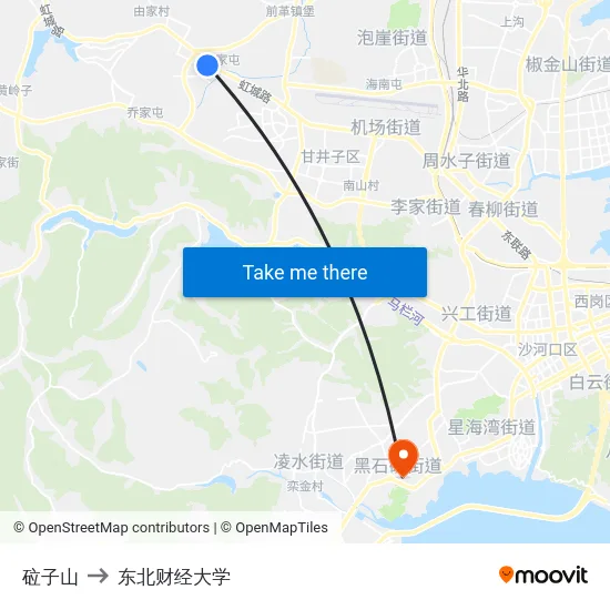 砬子山 to 东北财经大学 map
