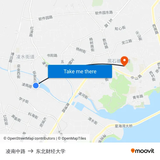 凌南中路 to 东北财经大学 map