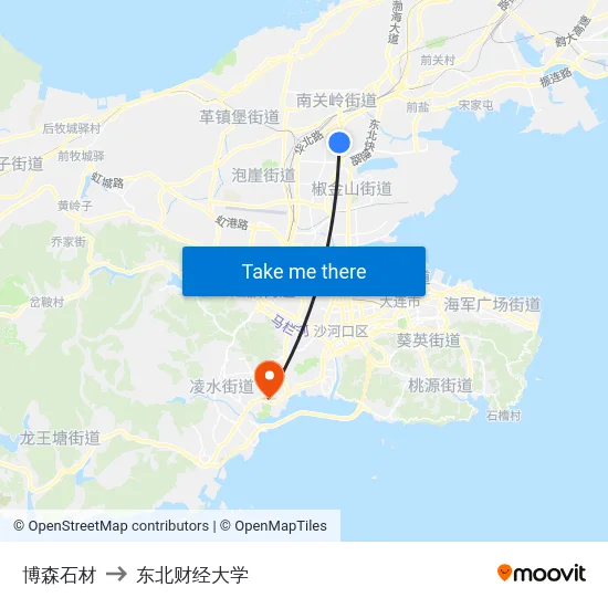 博森石材 to 东北财经大学 map