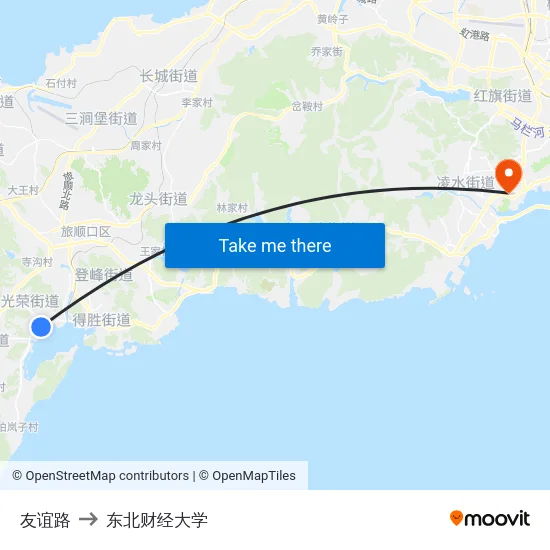 友谊路 to 东北财经大学 map