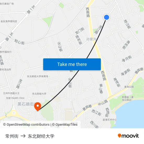 常州街 to 东北财经大学 map