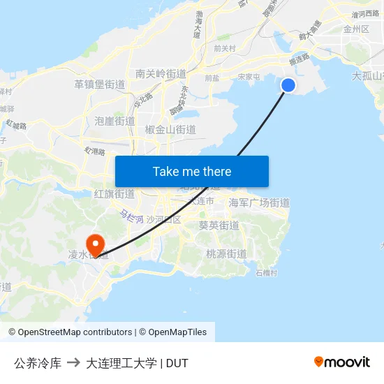 公养冷库 to 大连理工大学 | DUT map