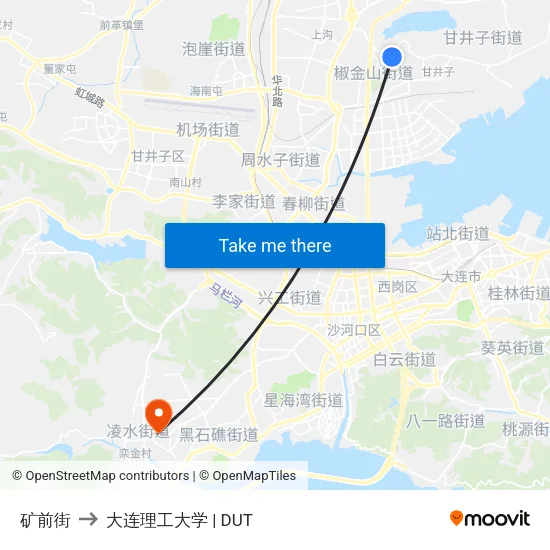 矿前街 to 大连理工大学 | DUT map