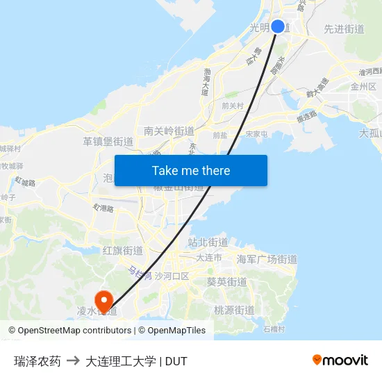瑞泽农药 to 大连理工大学 | DUT map