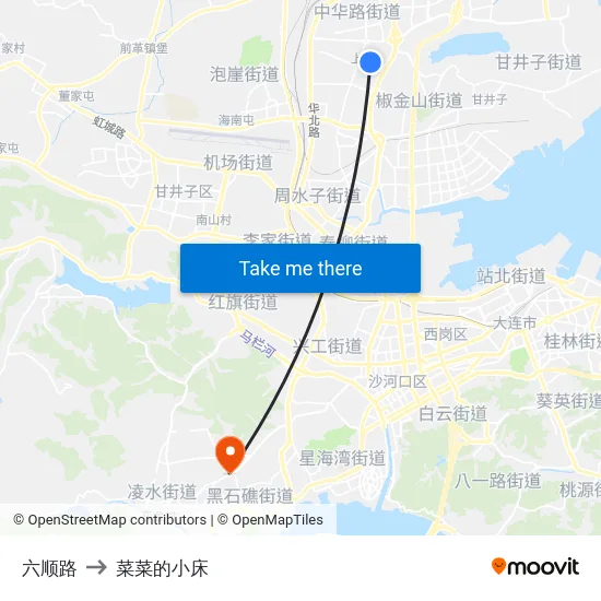 六顺路 to 菜菜的小床 map
