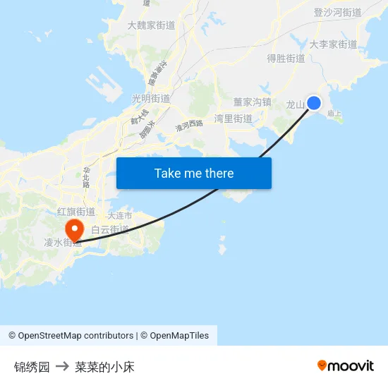 锦绣园 to 菜菜的小床 map