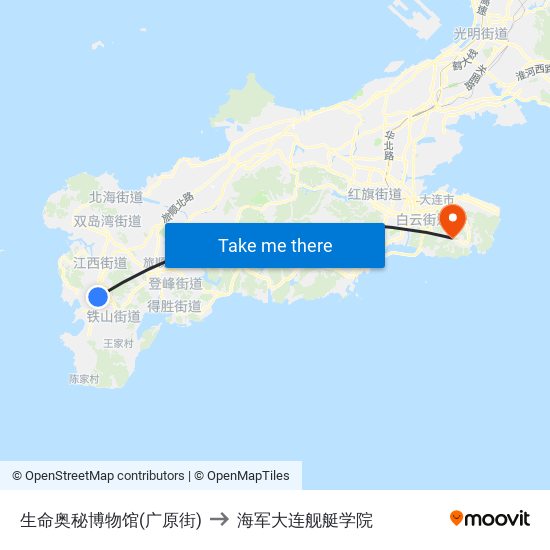 生命奥秘博物馆(广原街) to 海军大连舰艇学院 map