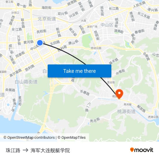 珠江路 to 海军大连舰艇学院 map