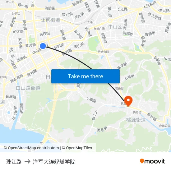 珠江路 to 海军大连舰艇学院 map