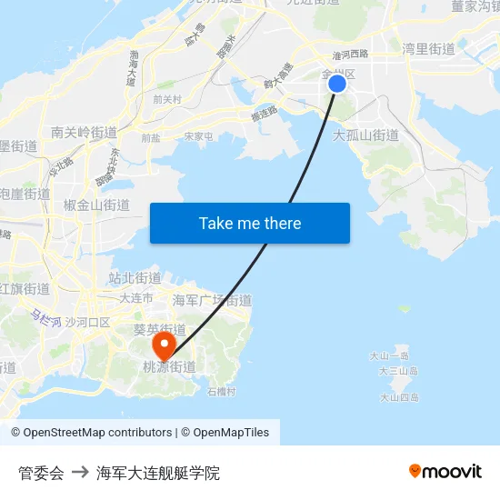 管委会 to 海军大连舰艇学院 map