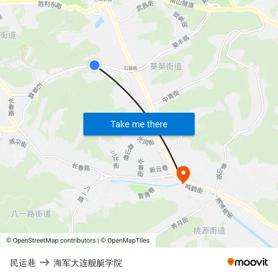 民运巷 to 海军大连舰艇学院 map