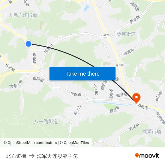 北石道街 to 海军大连舰艇学院 map