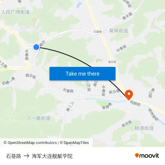 石葵路 to 海军大连舰艇学院 map