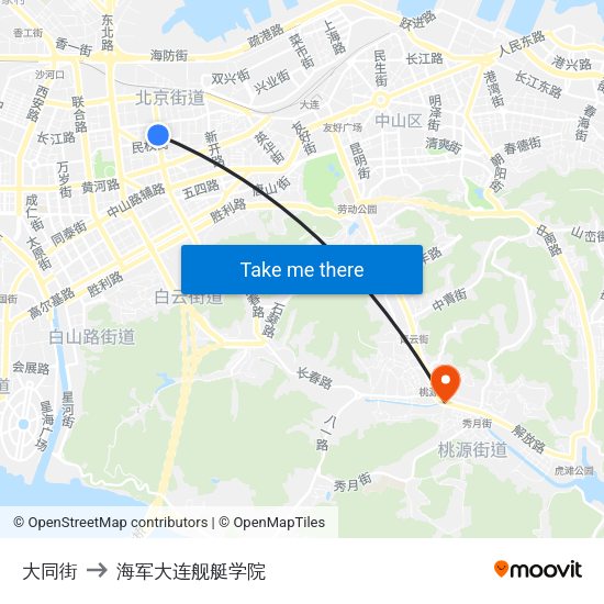 大同街 to 海军大连舰艇学院 map