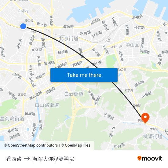 香西路 to 海军大连舰艇学院 map