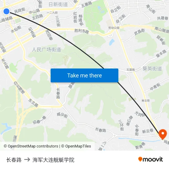 长春路 to 海军大连舰艇学院 map