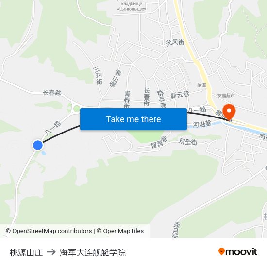 桃源山庄 to 海军大连舰艇学院 map
