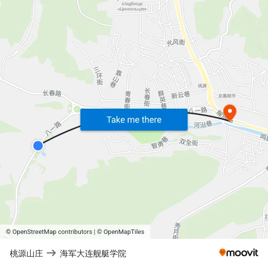 桃源山庄 to 海军大连舰艇学院 map