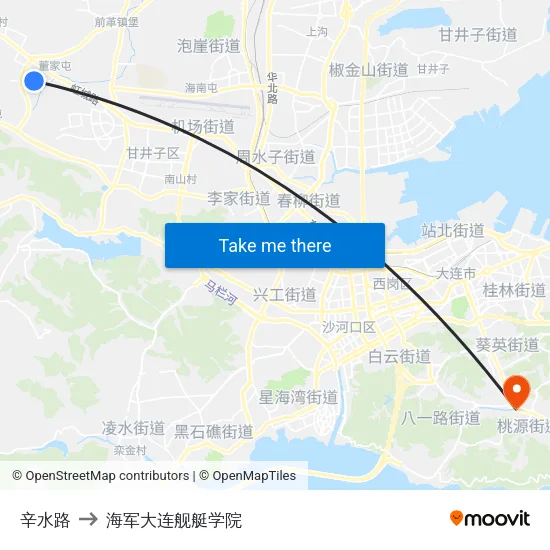 辛水路 to 海军大连舰艇学院 map