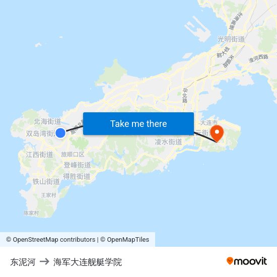 东泥河 to 海军大连舰艇学院 map