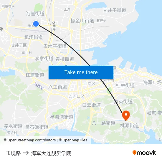 玉境路 to 海军大连舰艇学院 map