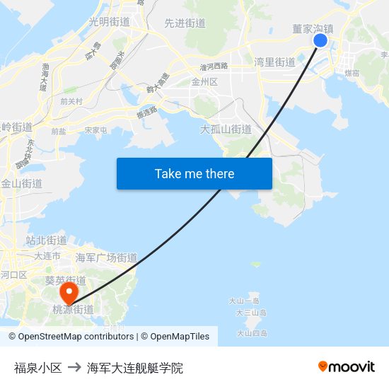 福泉小区 to 海军大连舰艇学院 map