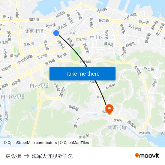 建设街 to 海军大连舰艇学院 map