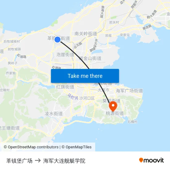 革镇堡广场 to 海军大连舰艇学院 map