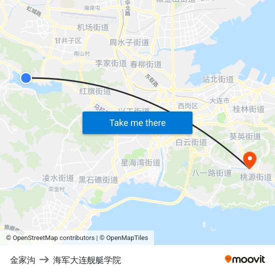 金家沟 to 海军大连舰艇学院 map
