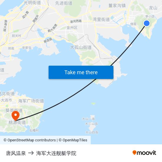唐风温泉 to 海军大连舰艇学院 map