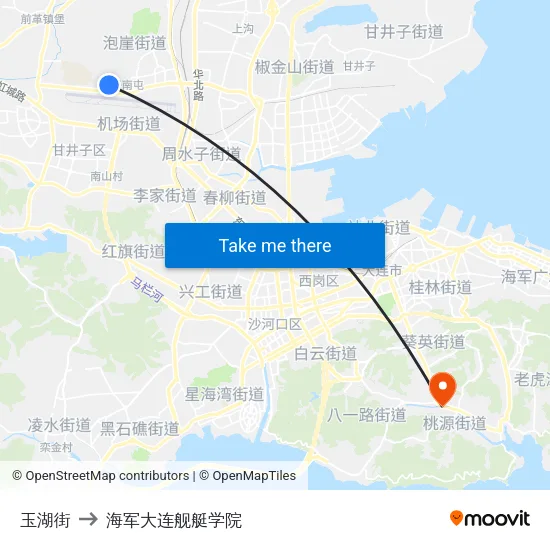 玉湖街 to 海军大连舰艇学院 map
