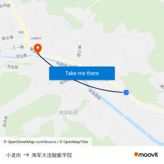小龙街 to 海军大连舰艇学院 map
