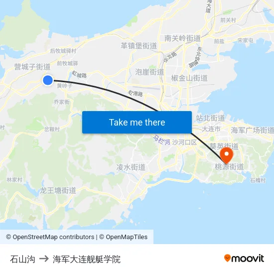 石山沟 to 海军大连舰艇学院 map