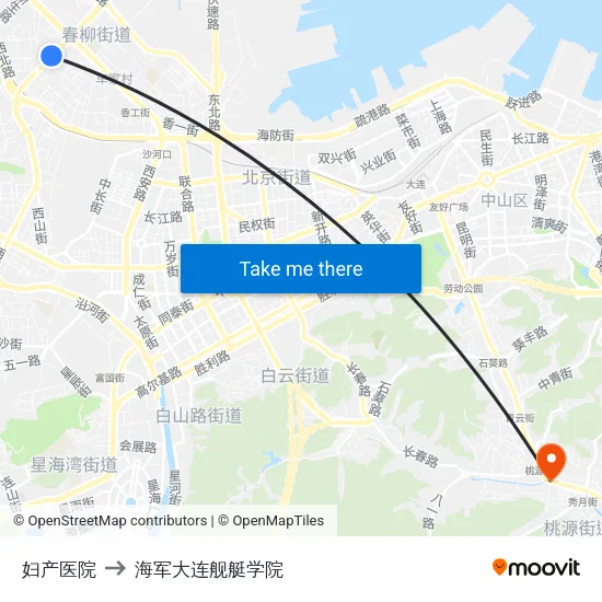 妇产医院 to 海军大连舰艇学院 map