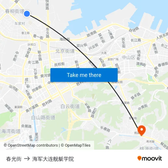 春光街 to 海军大连舰艇学院 map