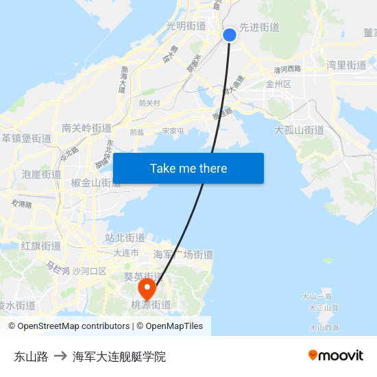 东山路 to 海军大连舰艇学院 map