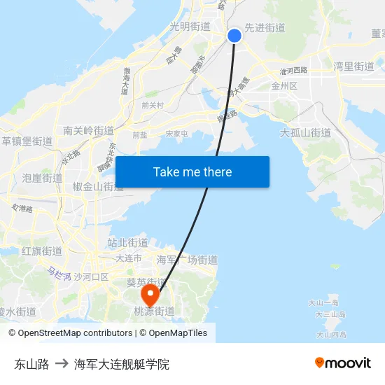 东山路 to 海军大连舰艇学院 map