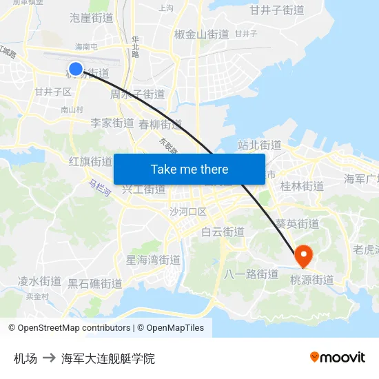 机场 to 海军大连舰艇学院 map