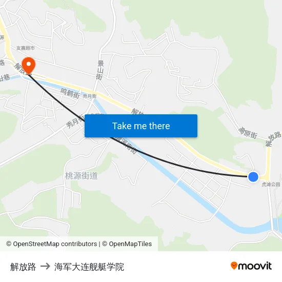 解放路 to 海军大连舰艇学院 map